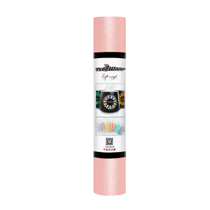Vinyle adhésif à paillettes TeckWrap – Rose Champagne | Durable et facile à découper | Parfait pour les projets créatifs !