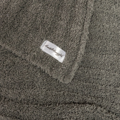 Charcoal Ribbed Extended Throw