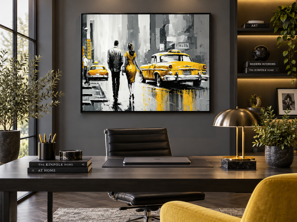 Vintage New York Scene Canvas Wall Art