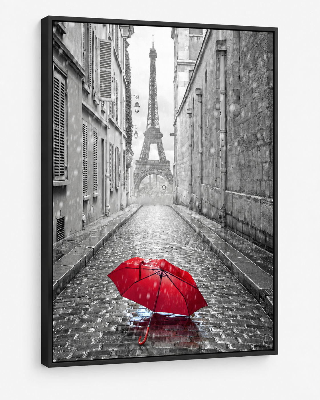 Canvas Wall Art-Red Umbrella Eiffel Tower-Printed Artwork