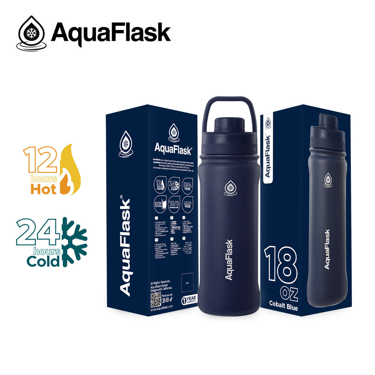 Bouteilles d'eau isothermes sous vide AquaFlask Original 530ml (18oz)