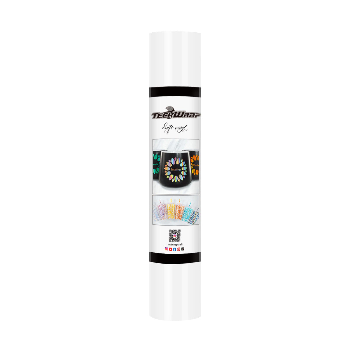 Vinyle Adhésif Brillant TeckWrap - Blanc Coco | Idéal pour les projets artistiques, les décalcomanies et bien plus encore !