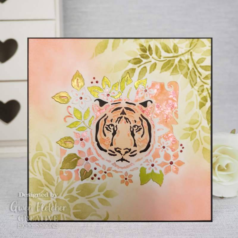 Creative Expressions Pochoir Motifs floraux intemporels 7 po x 7 po