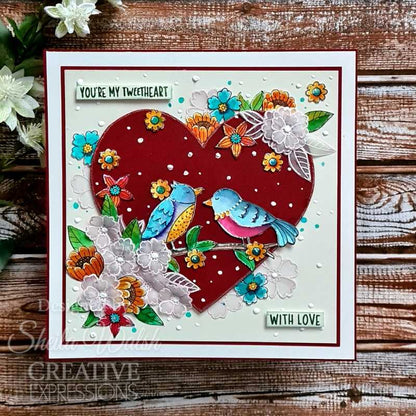 Creative Expressions Jane's Doodles Birdsong Blooms, lot de tampons transparents 6 po x 8 po