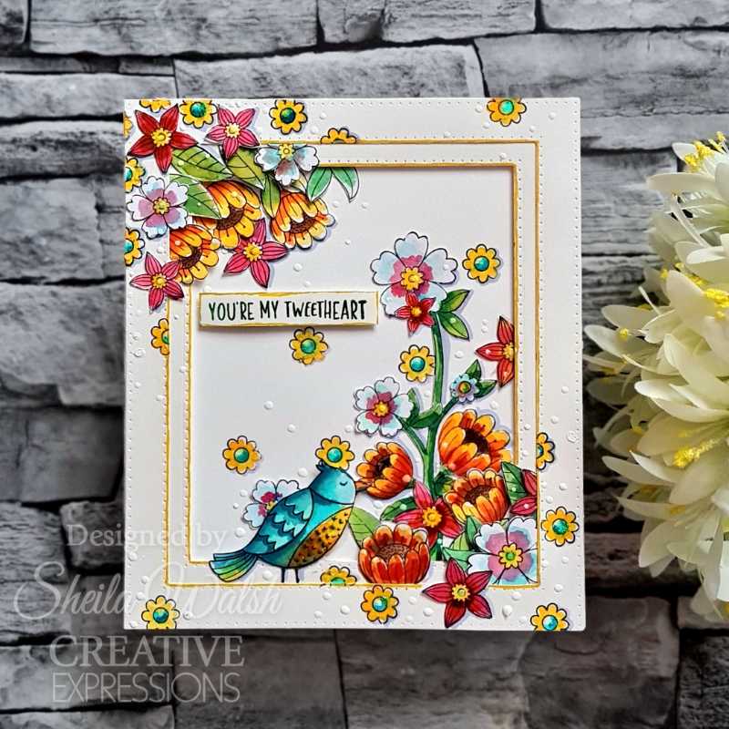 Creative Expressions Jane's Doodles Birdsong Blooms, lot de tampons transparents 6 po x 8 po