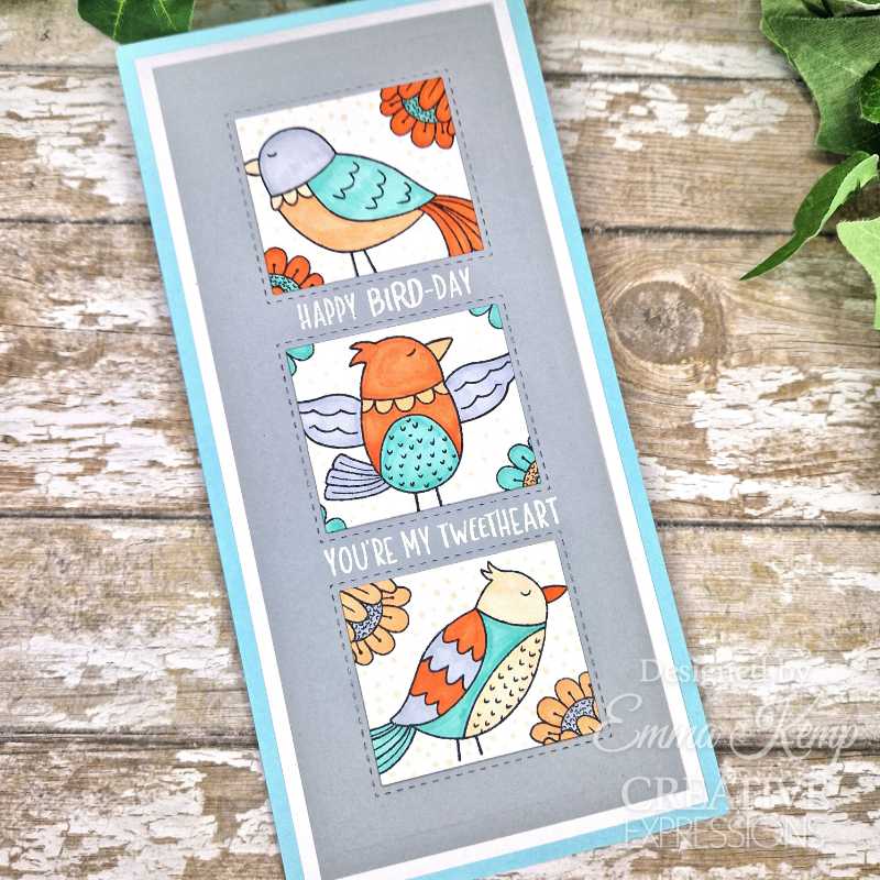 Creative Expressions Jane's Doodles Birdsong Blooms, lot de tampons transparents 6 po x 8 po