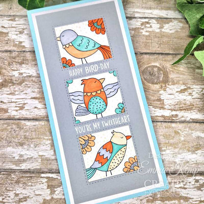 Creative Expressions Jane's Doodles Birdsong Blooms, lot de tampons transparents 6 po x 8 po
