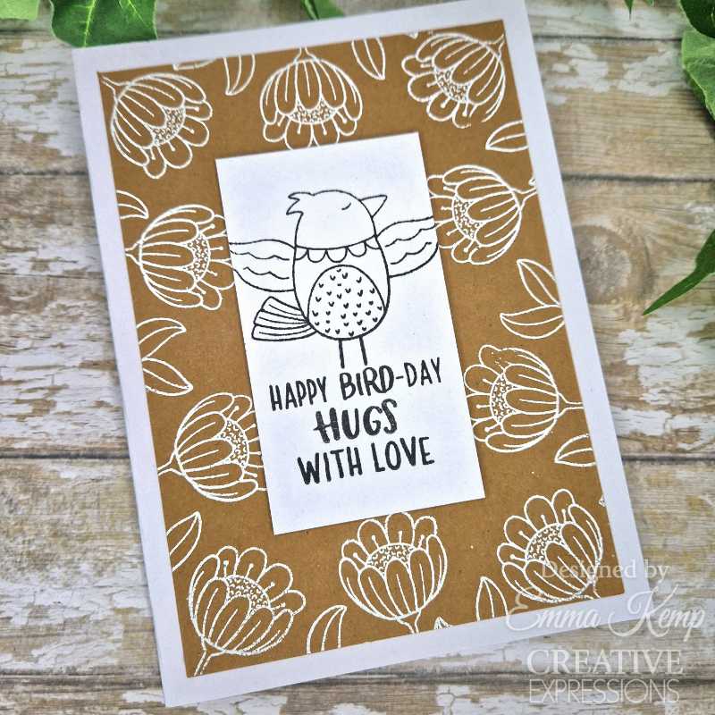Creative Expressions Jane's Doodles Birdsong Blooms, lot de tampons transparents 6 po x 8 po