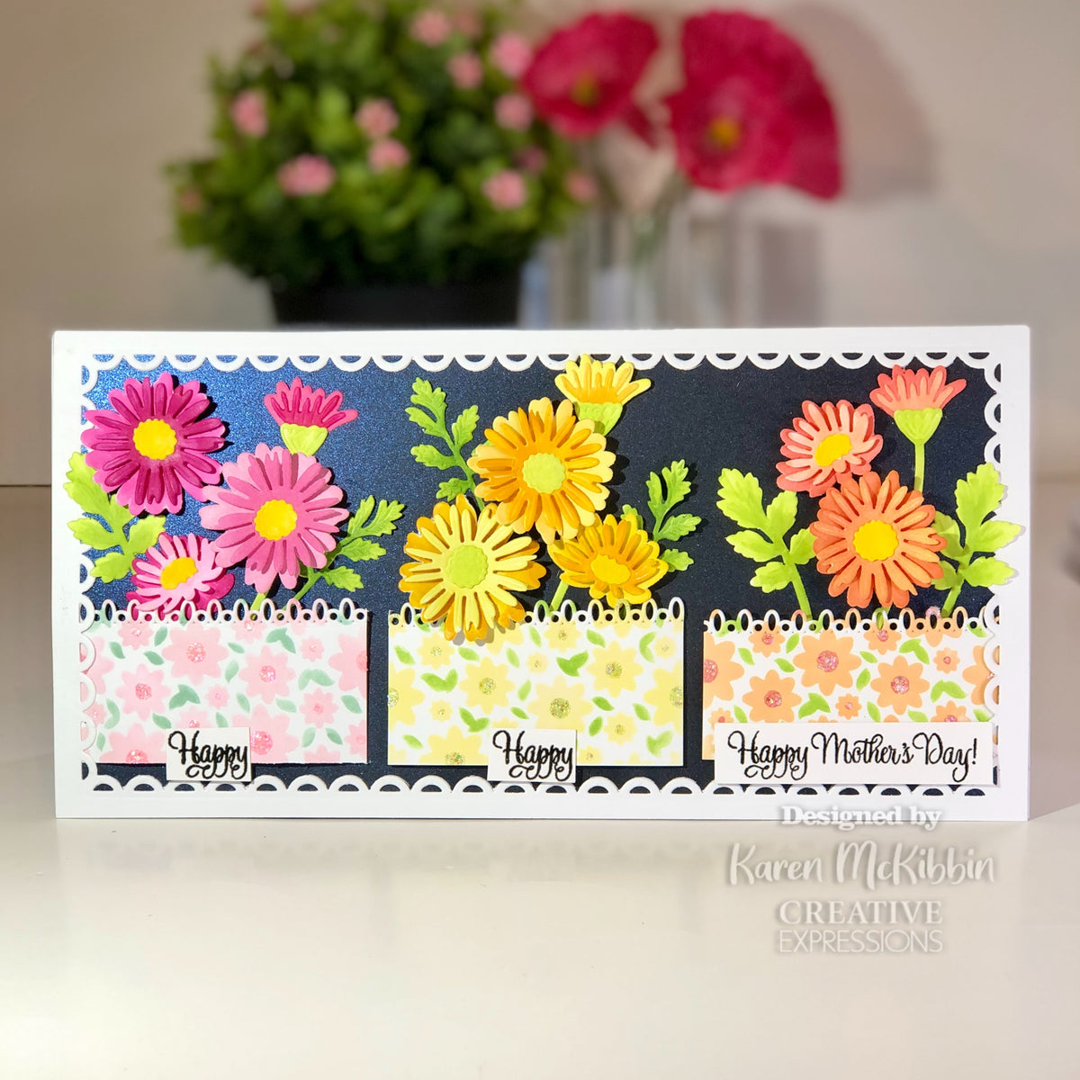 Creative Expressions Pochoir Mini Triple Couche Marguerites 10,16 cm x 7,62 cm, Lot de 3
