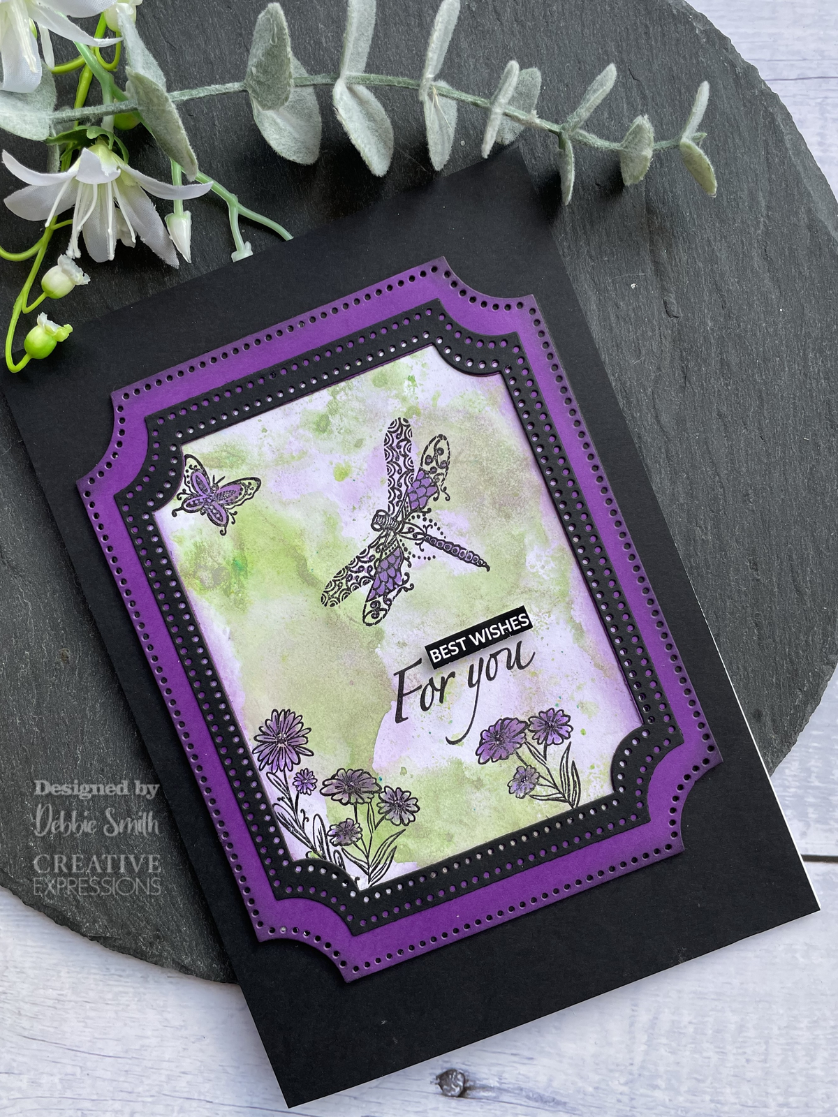 Creative Expressions Designer Boutique Tampons Transparents "Doodle Butterfly" 15 x 10 cm