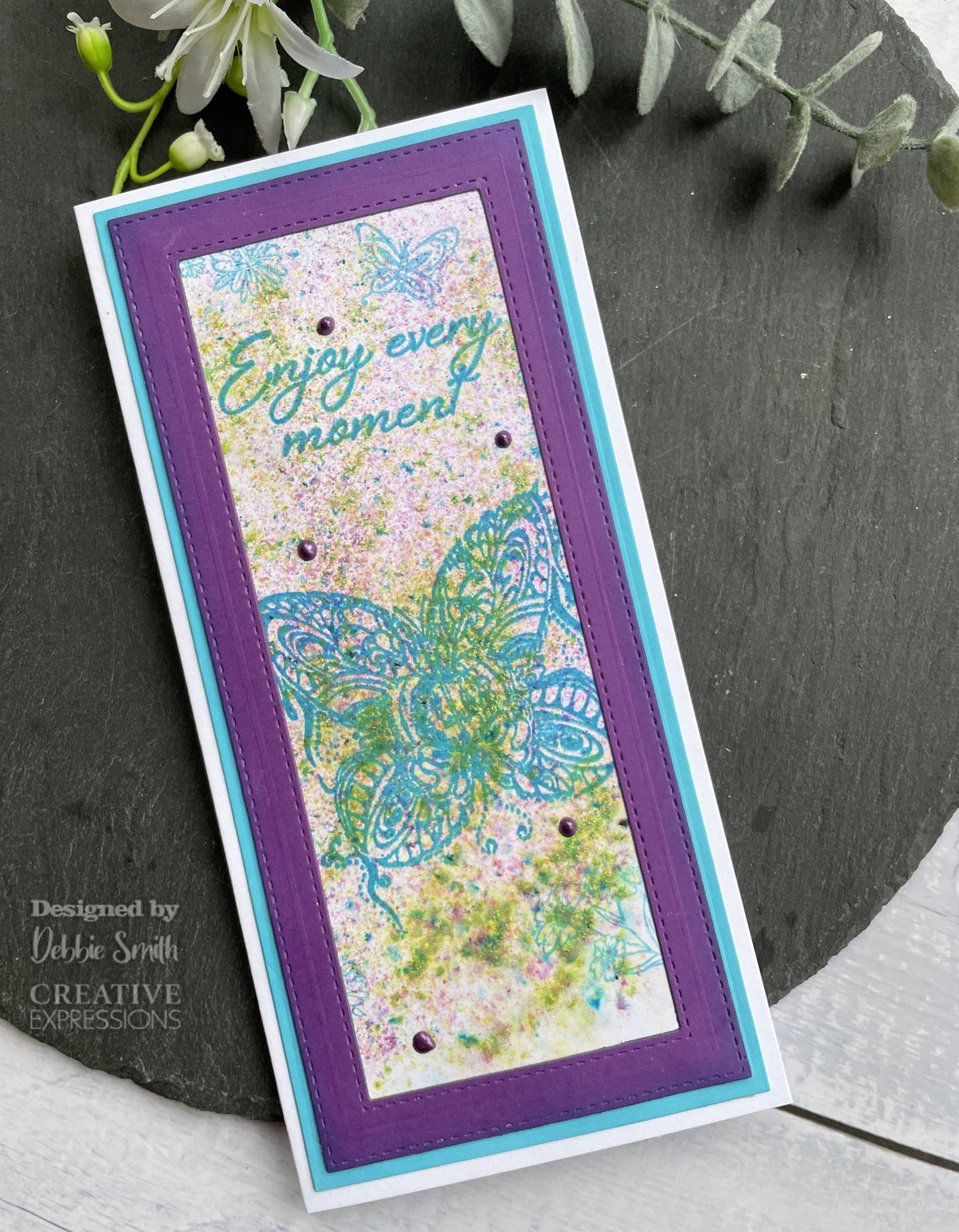 Creative Expressions Designer Boutique Tampons Transparents "Doodle Butterfly" 15 x 10 cm