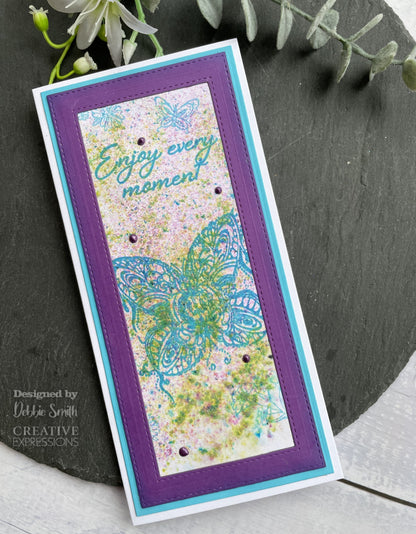 Creative Expressions Designer Boutique Tampons Transparents "Doodle Butterfly" 15 x 10 cm