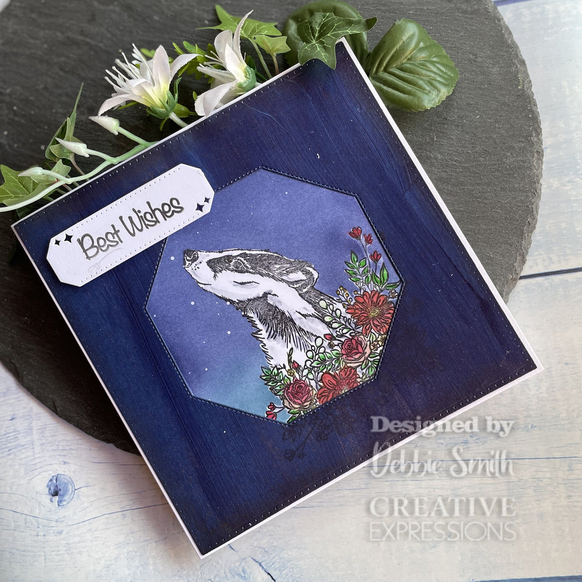 Creative Expressions Designer Boutique Tampons Floraux Vœux 15,2 cm x 10,2 cm