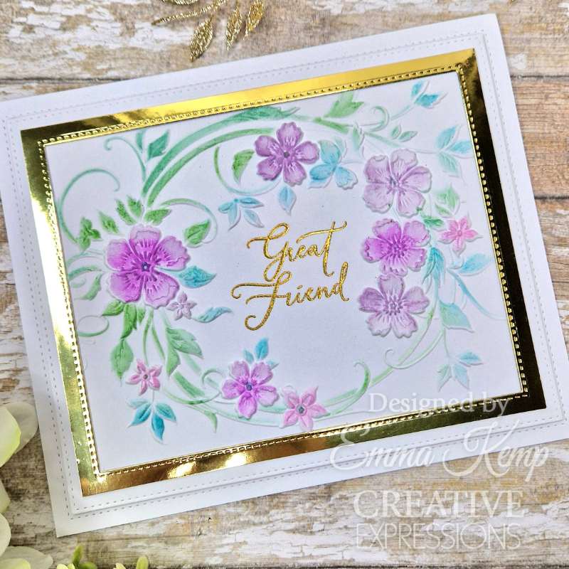 Creative Expressions Blossom Wreath Sentiments Lot de tampons transparents 10,16 cm x 15,24 cm