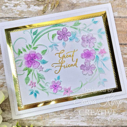 Creative Expressions Blossom Wreath Sentiments Lot de tampons transparents 10,16 cm x 15,24 cm