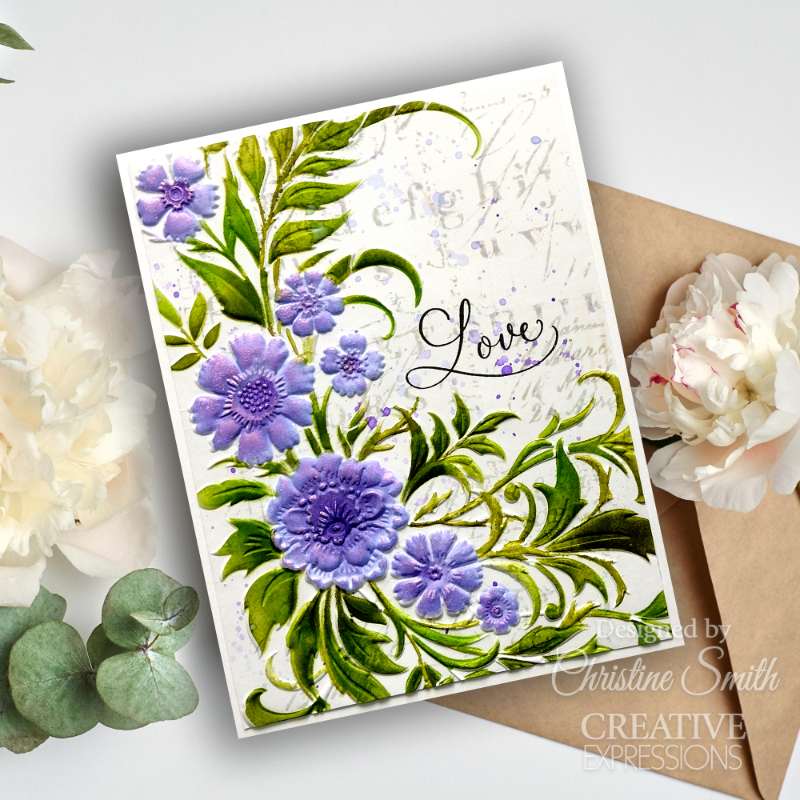 Creative Expressions Petal Cascade Sentiments, lot de tampons transparents 10,16 x 15,24 cm