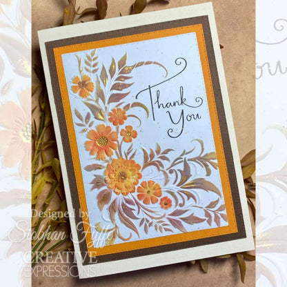 Creative Expressions Petal Cascade Sentiments, lot de tampons transparents 10,16 x 15,24 cm