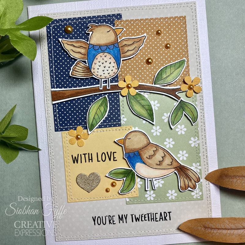 Creative Expressions Jane's Doodles Birdsong Blooms, lot de tampons transparents 6 po x 8 po