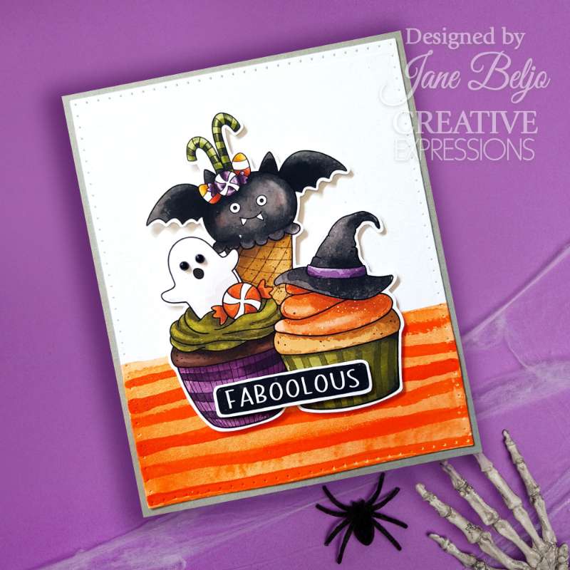 Creative Expressions Jane's Doodles Spooktacular Lot de tampons transparents 6 x 8 po