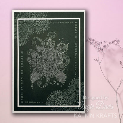 Katkin Krafts Cercles du Bonheur Ensemble de Timbres Transparents 6 po x 8 po