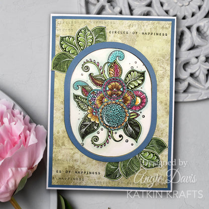 Katkin Krafts Cercles du Bonheur Ensemble de Timbres Transparents 6 po x 8 po