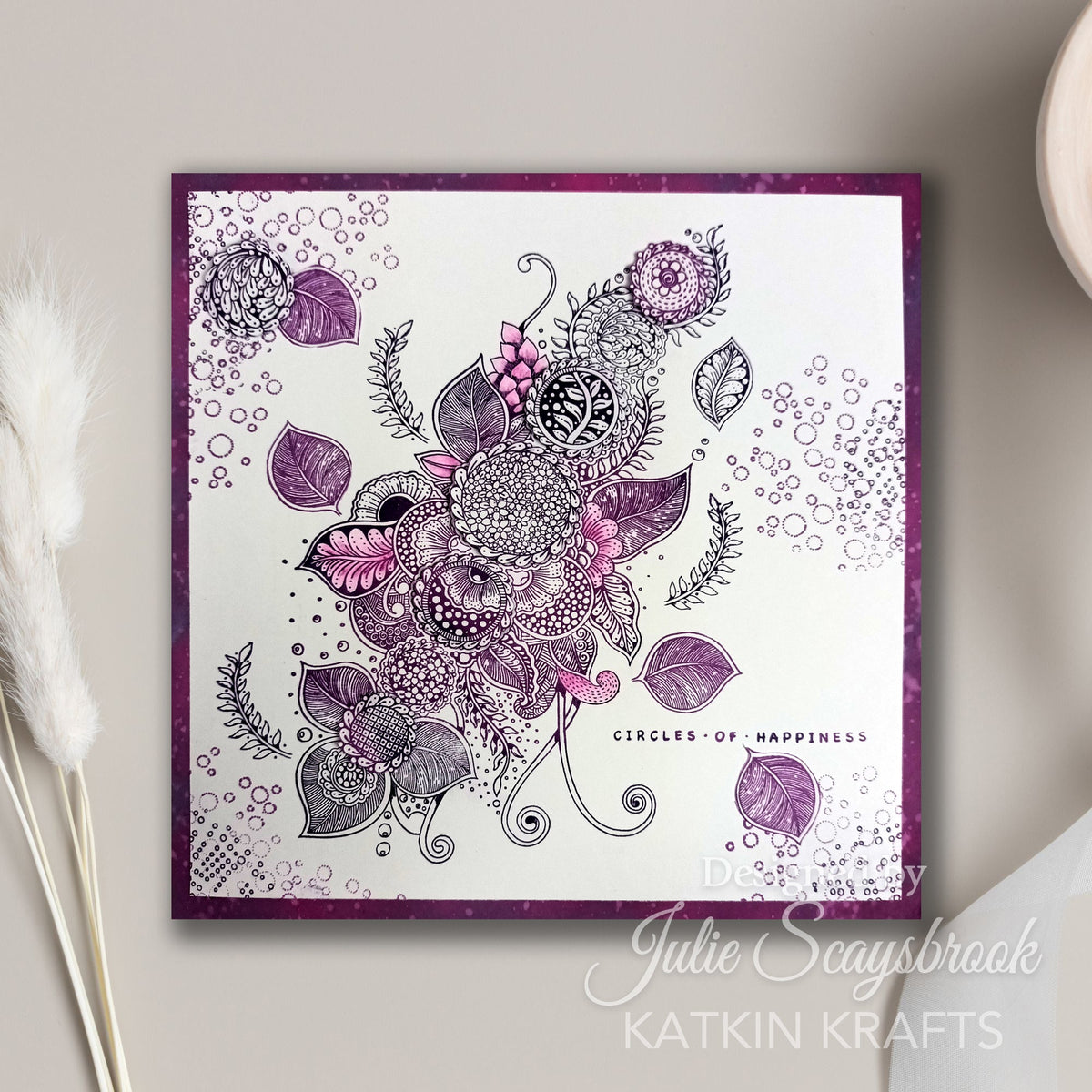 Katkin Krafts Cercles du Bonheur Ensemble de Timbres Transparents 6 po x 8 po