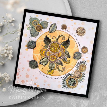 Katkin Krafts Cercles du Bonheur Ensemble de Timbres Transparents 6 po x 8 po