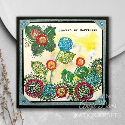 Katkin Krafts Cercles du Bonheur Ensemble de Timbres Transparents 6 po x 8 po