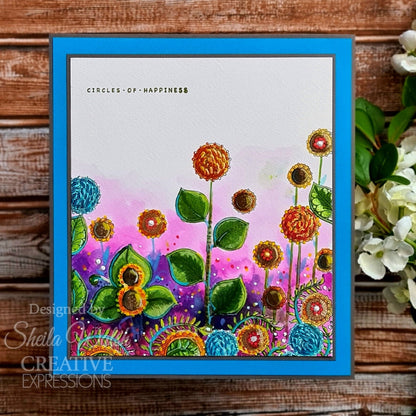 Katkin Krafts Cercles du Bonheur Ensemble de Timbres Transparents 6 po x 8 po