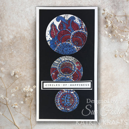 Katkin Krafts Cercles du Bonheur Ensemble de Timbres Transparents 6 po x 8 po