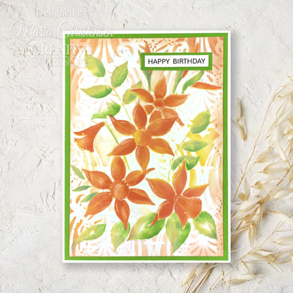 Creative Expressions Poetic Paper Pochoir de coloriage compagnon Narcisse Rêves 15,2 cm x 20,3 cm Lot de 2