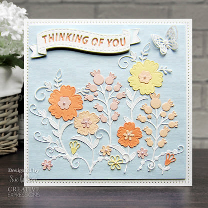Matrices de découpe pour bannières florales « Floral Wishes » de Sue Wilson – Creative Expressions
