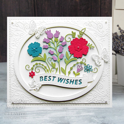 Matrices de découpe pour bannières florales « Floral Wishes » de Sue Wilson – Creative Expressions