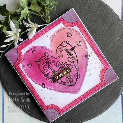 Woodware Clear Singles Tampon Cœur Papillon 10 cm x 15 cm