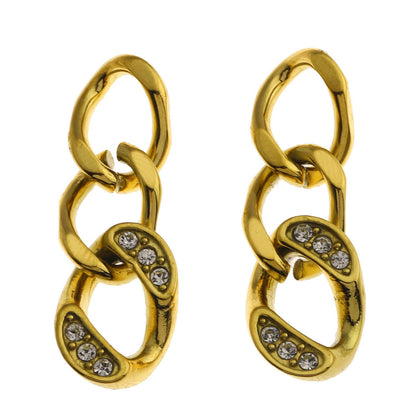 Boucles d'oreilles pendantes zircone chaîne maille cubaine CUBA