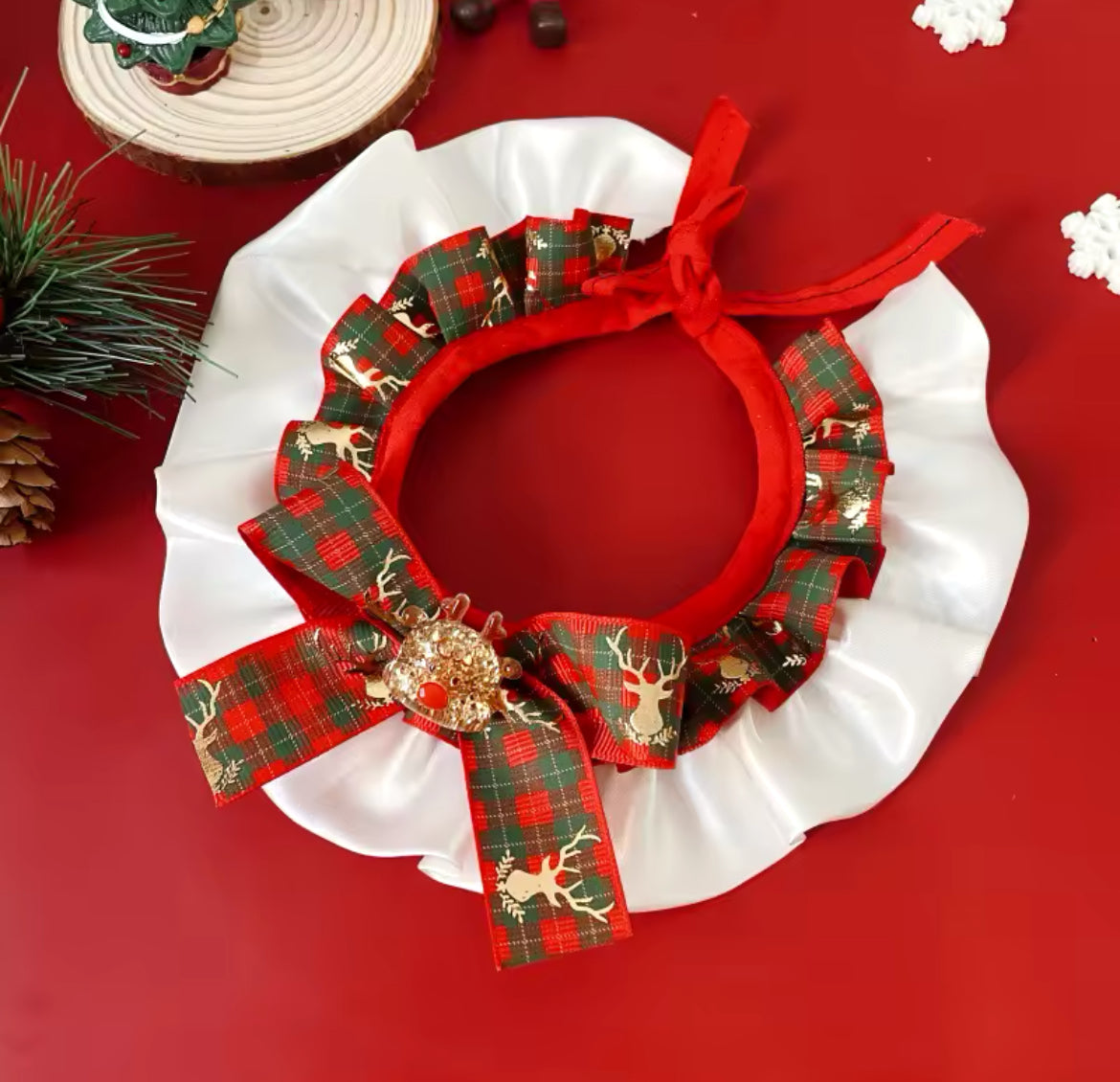 Bandana de Noël pour chien motif ange – Accessoire de Noël renne pour chiens