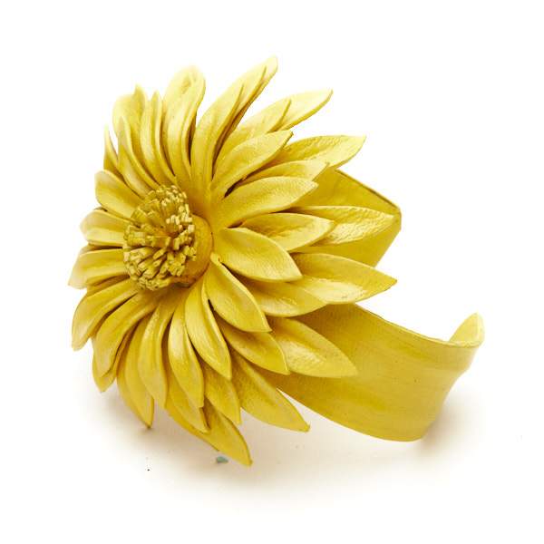 Leather Flower Cuff