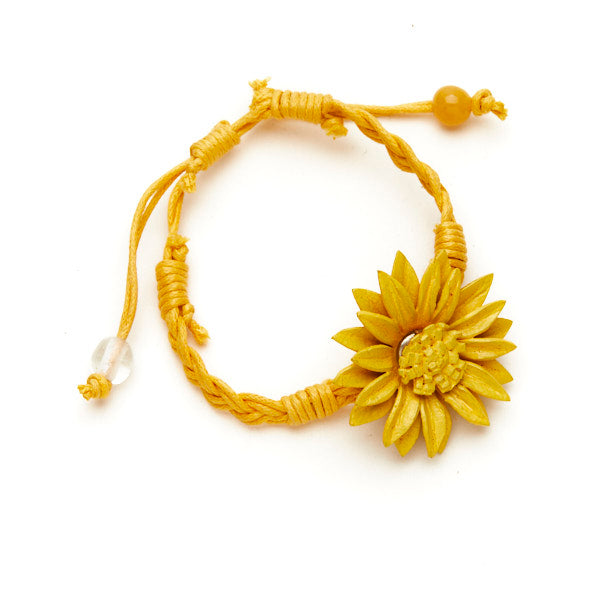 Bracelet fleur en cuir