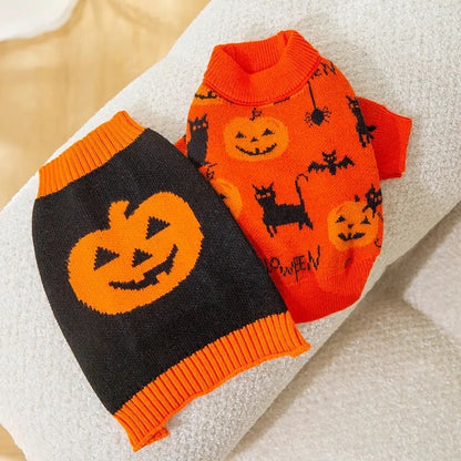 Pull chauve-souris citrouille pour chien | Costume d'Halloween pour chien