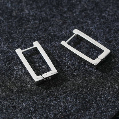 Modèle DELILAH : Mini créoles rectangulaires en argent