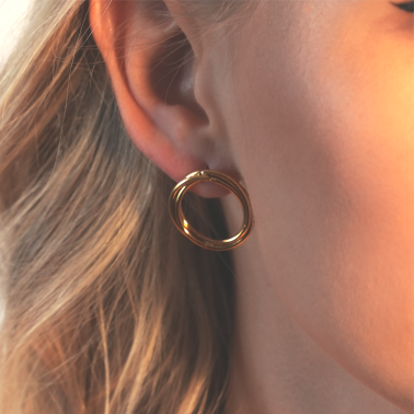 DELISIAS : Triple Harmonie - Boucles d'oreilles créoles à trois anneaux superposés