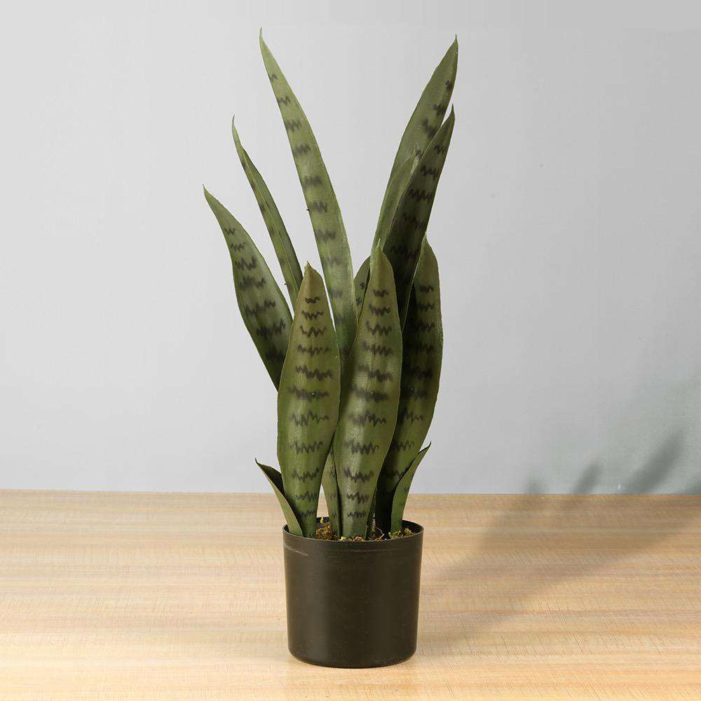 Dezi Sansevière Artificielle Serpentine Vert Foncé en Pot 53 cm