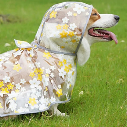 Imperméable léger pour chien à motif floral | Manteau imperméable pour chien