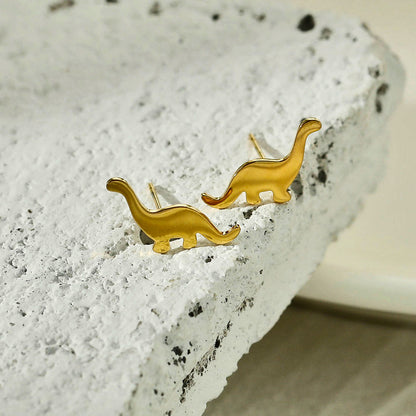 DINO : Boucles d'oreilles dinosaure en or