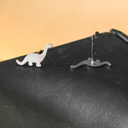 Style DINO : Boucles d'oreilles clous dinosaure en argent