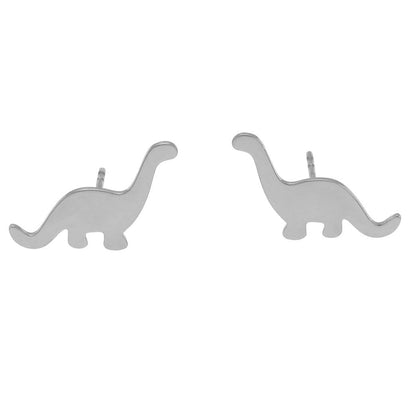 Style DINO : Boucles d'oreilles clous dinosaure en argent
