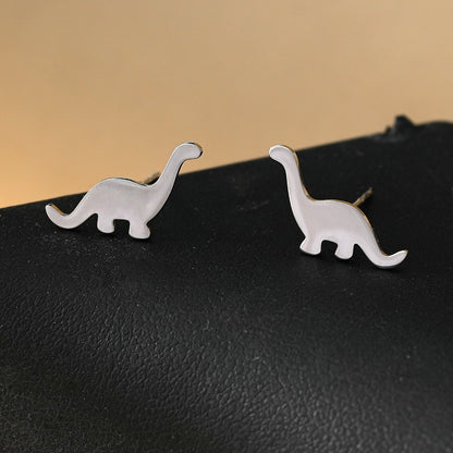 Style DINO : Boucles d'oreilles clous dinosaure en argent