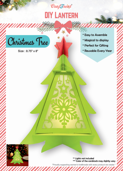 CrafTreat Lanternes en papier à faire soi-même - Sapin de Noël