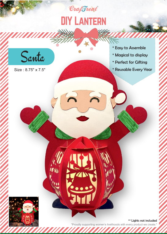 Lanternes en papier CrafTreat à faire soi-même - Père Noël