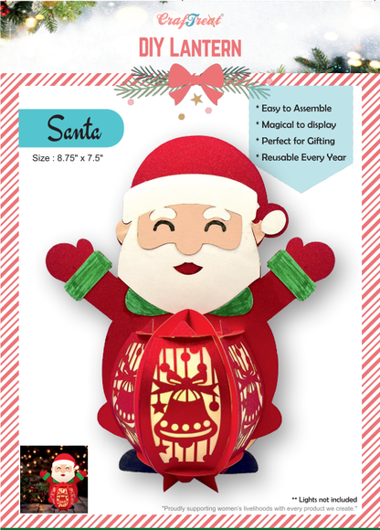 Lanternes en papier CrafTreat à faire soi-même - Père Noël